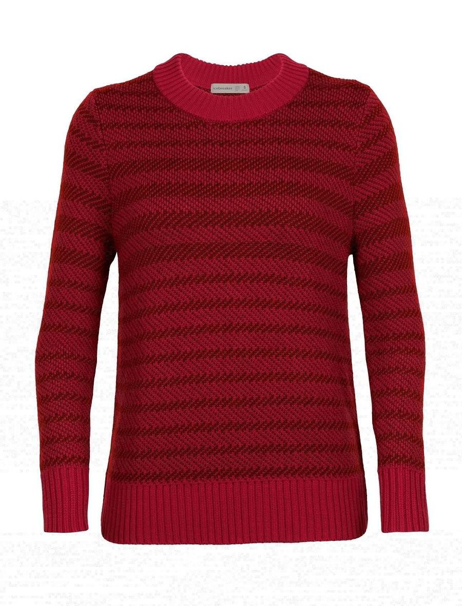 Chandails Icebreaker Merino Waypoint Crewe Femme Rose | FR 1625EBCX